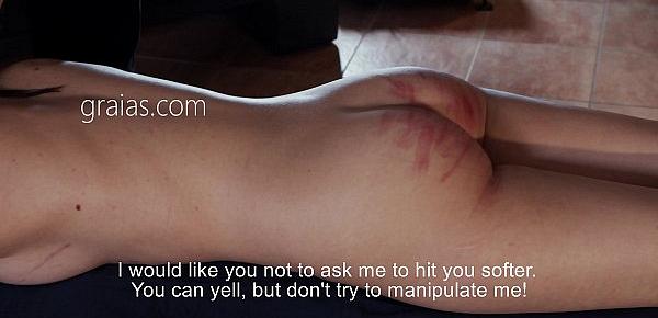  Soft skinned slave girl receive 30 strokes on her butt